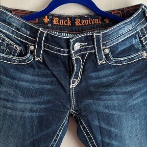 Rock Revival Dark Blue Denim Jeans 28 Eva relaxed boot